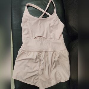 Free People Movement Righteous Runsie One Piece Romper Womens Large Light Pink